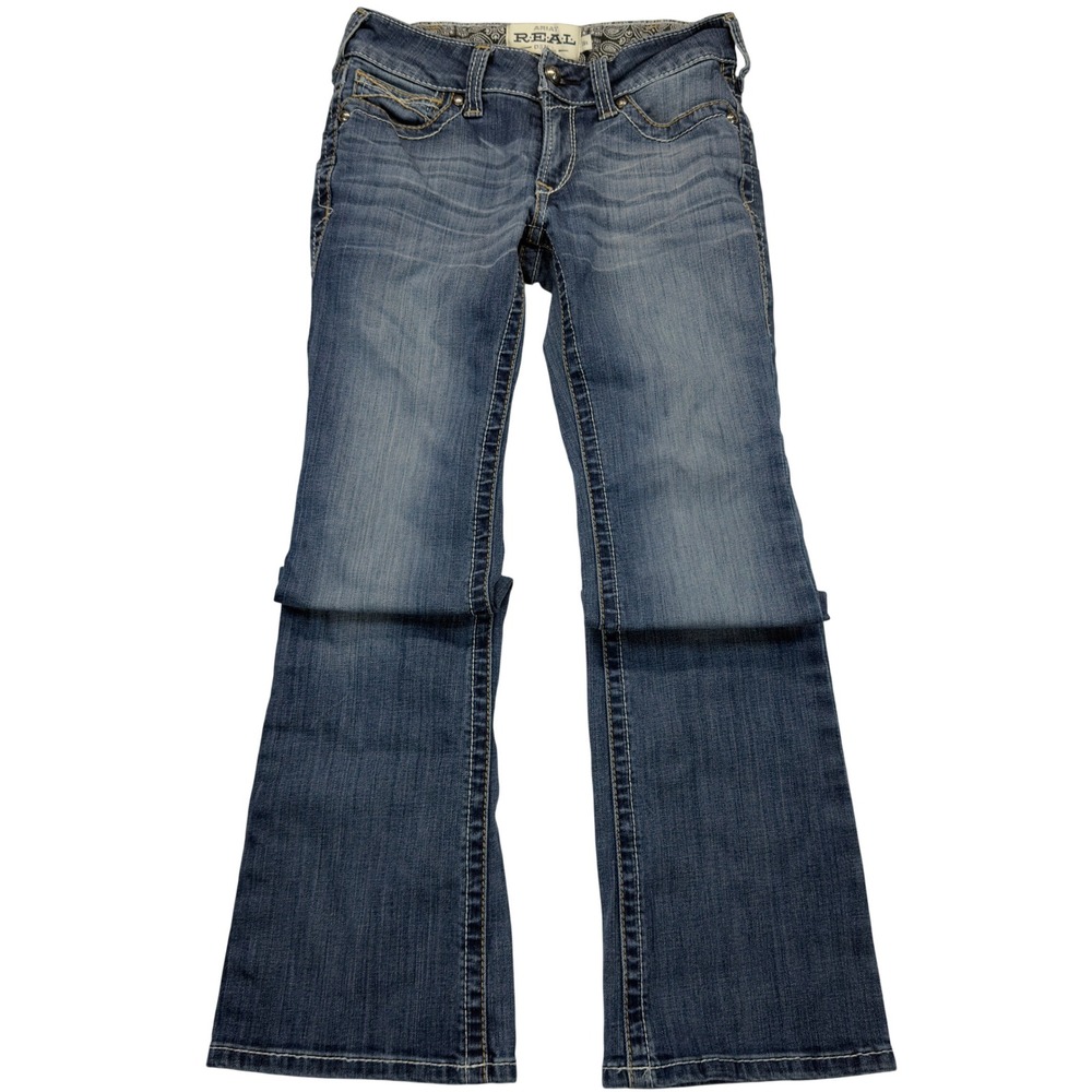 Ariat R.E.A.L. Denim Womens 26S Bootcut Jeans Mid Rise Western Blue